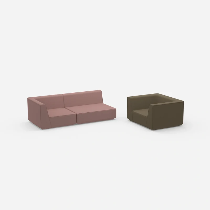 Dreier Sofa mit Sessel
