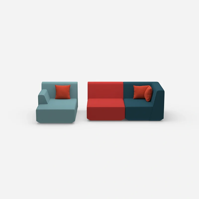 Modulares Sofa für 2 mit Ottomane