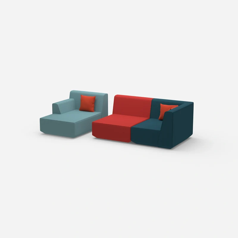 Modulares Sofa für 2 mit Ottomane