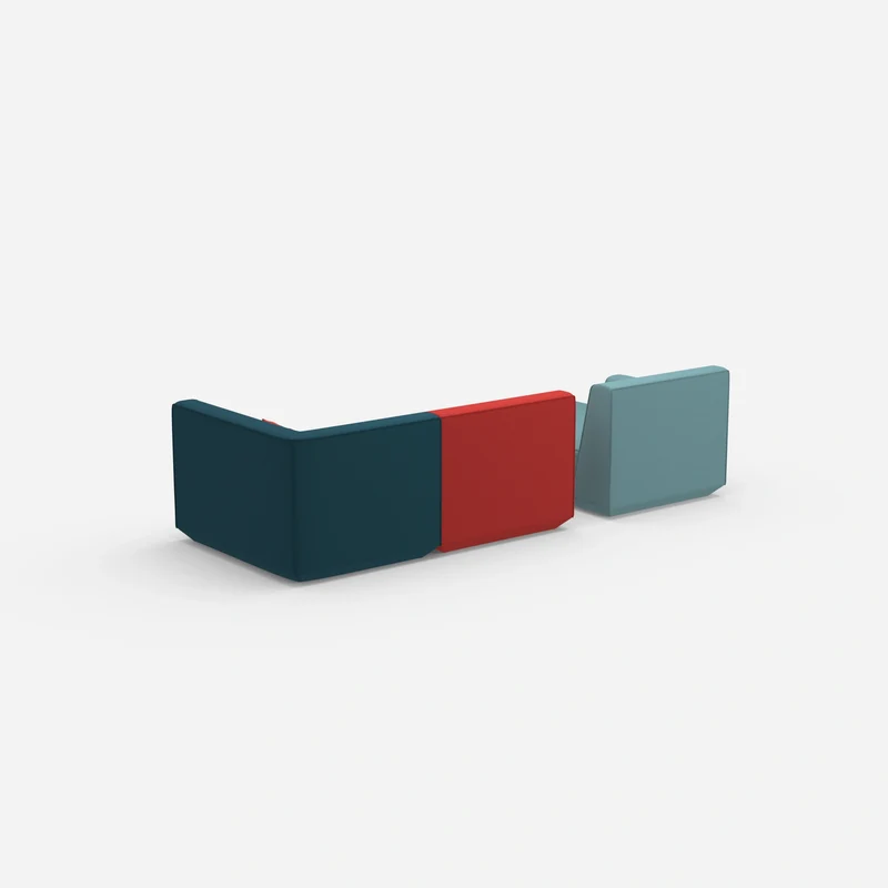 Modulares Sofa für 2 mit Ottomane