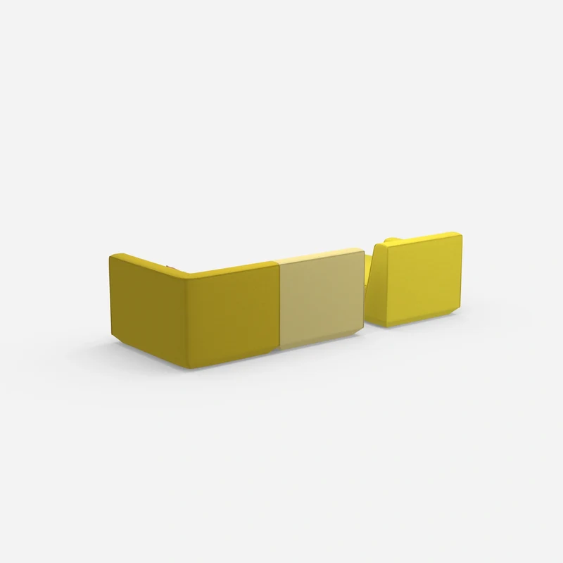Modulares Sofa für 2 mit Ottomane