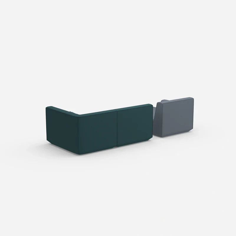 Modulares Sofa für 2 mit Ottomane