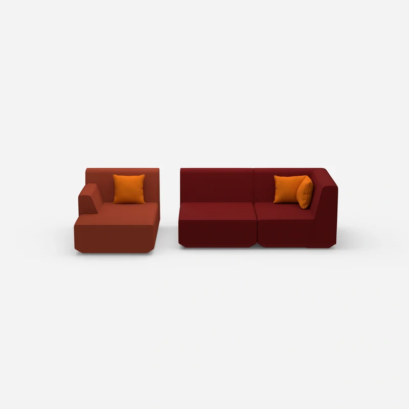Modulares Sofa für 2 mit Ottomane