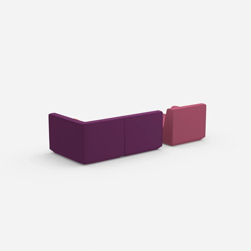 Modulares Sofa für 2 mit Ottomane