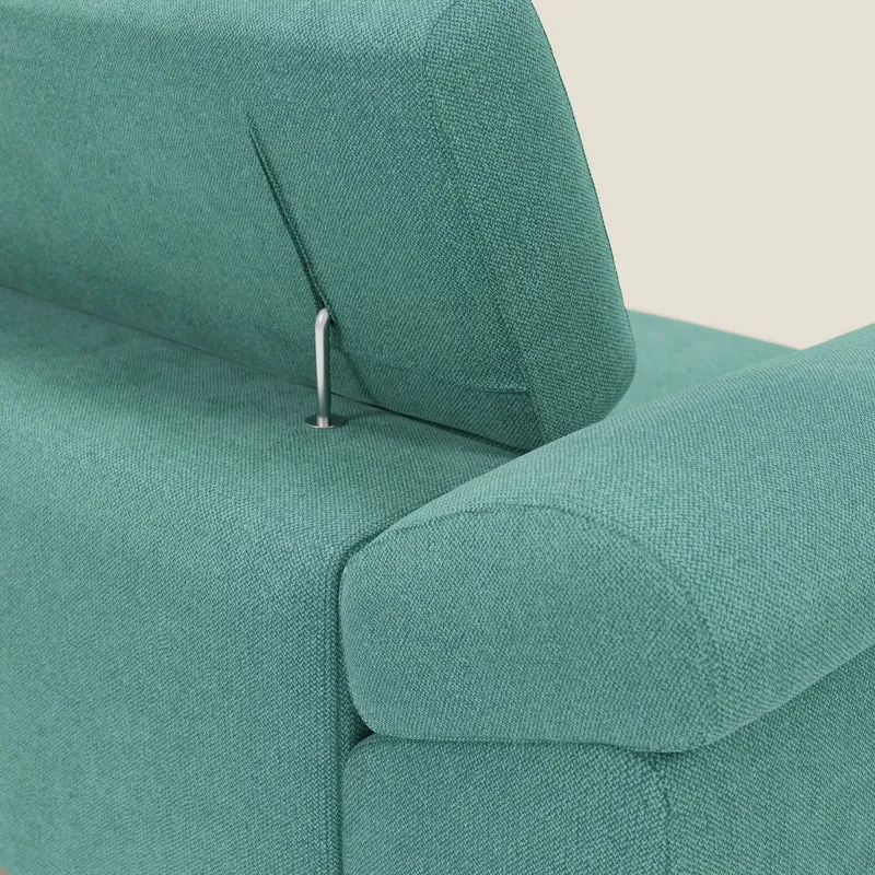 Donatello Canapé avec assises extensibles accoudoirs avec coffre et têtières inclinables en tissu détachable T23 vert aquamarine