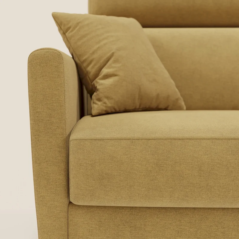 Francy canapé d'angle convertible déhoussable - méridienne avec coffre et têtières inclinables en tissu détachable T17 jaune