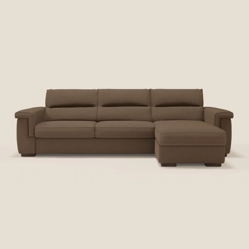 Magnolia canapé d'angle convertible avec méridienne coffre - matelas H 18cm en tissu détachable T05