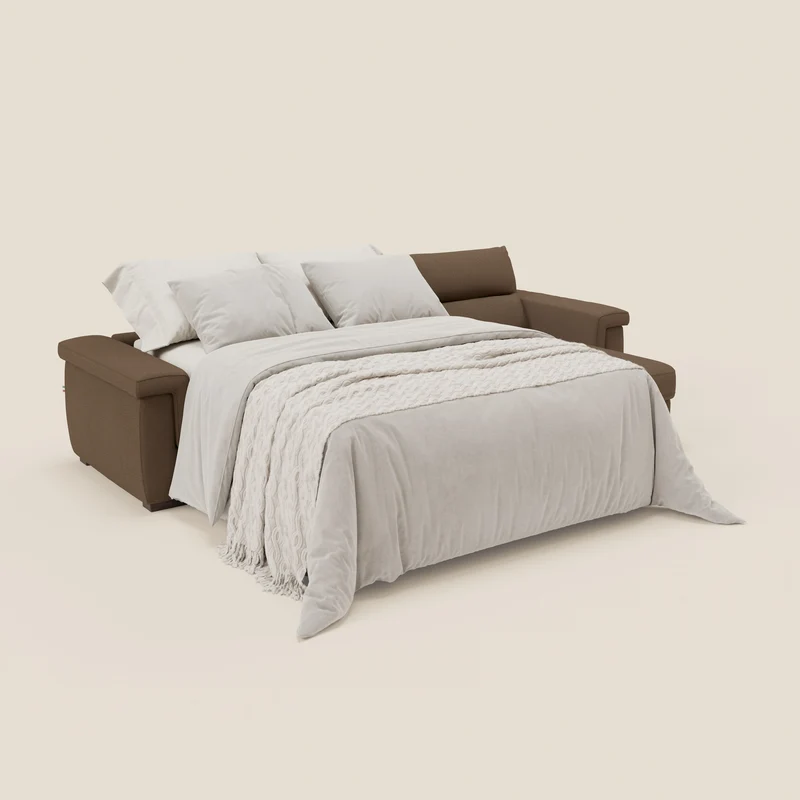 Magnolia canapé d'angle convertible avec méridienne coffre - matelas H 18cm en tissu détachable T05
