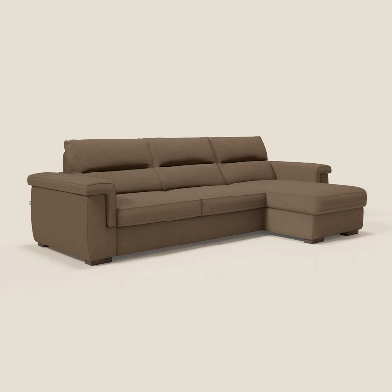 Magnolia canapé d'angle convertible avec méridienne coffre - matelas H 18cm en tissu détachable T05