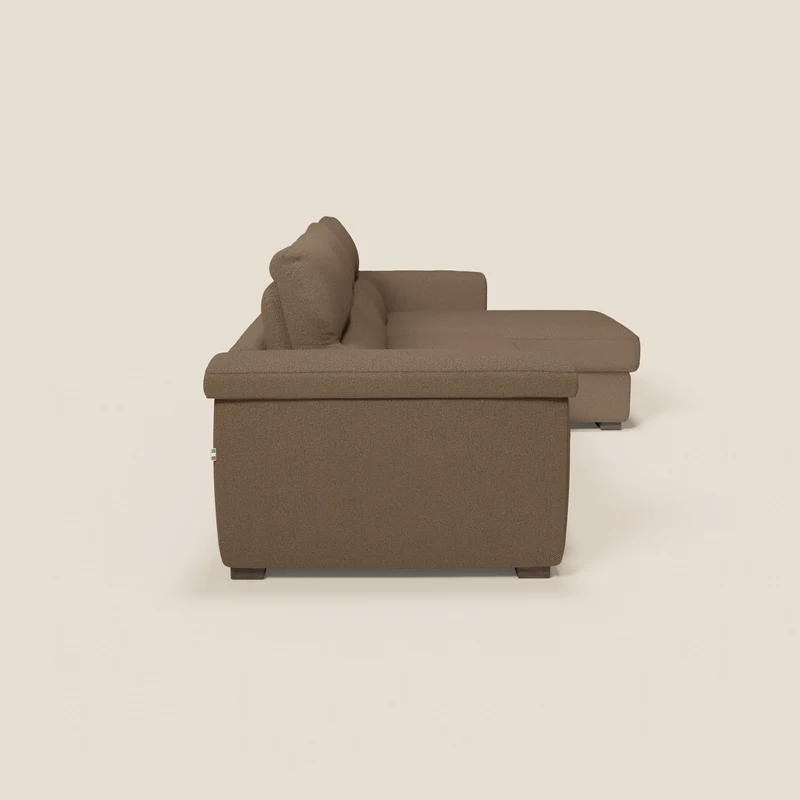 Magnolia canapé d'angle convertible avec méridienne coffre - matelas H 18cm en tissu détachable T05