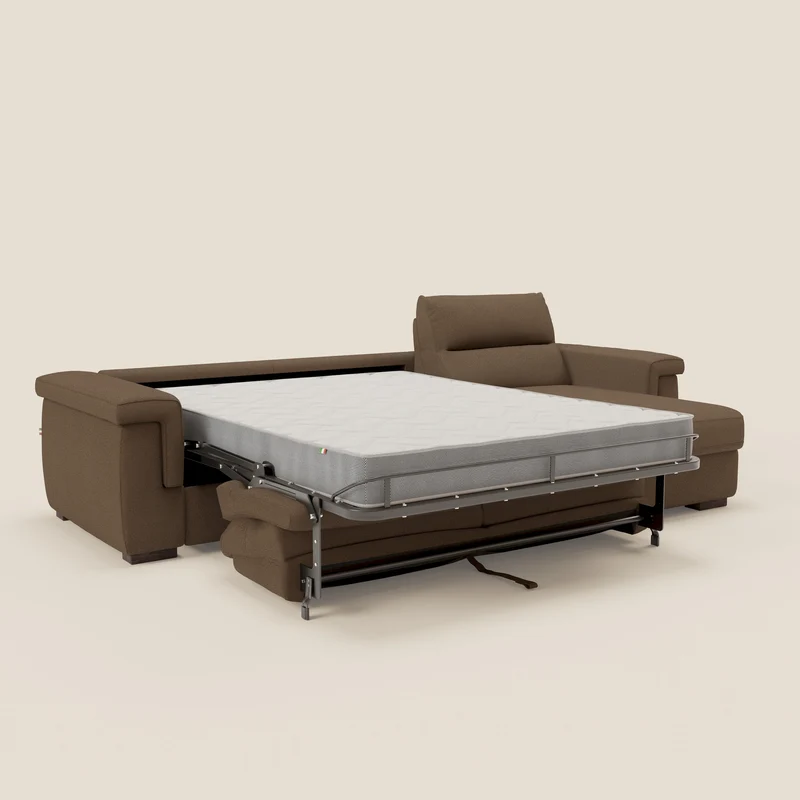 Magnolia canapé d'angle convertible avec méridienne coffre - matelas H 18cm en tissu détachable T05