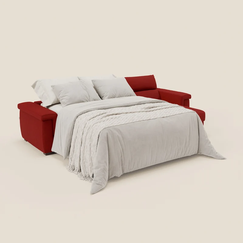 Magnolia canapé d'angle convertible avec méridienne coffre - matelas H 18cm en tissu détachable T05