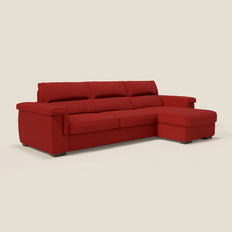 Magnolia canapé d'angle convertible avec méridienne coffre - matelas H 18cm en tissu détachable T05