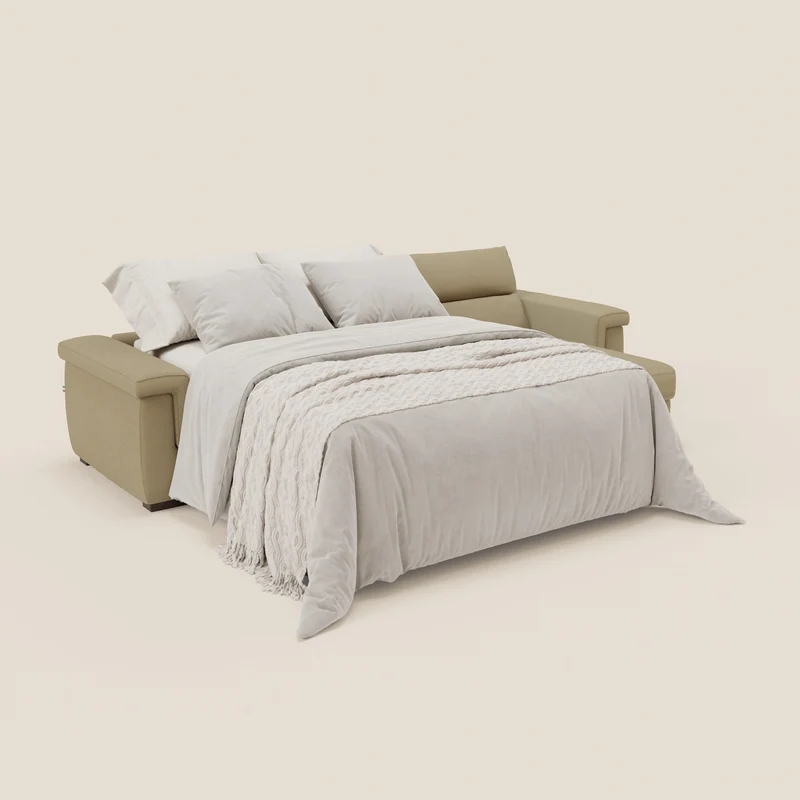 Magnolia canapé d'angle convertible avec méridienne coffre - matelas H 18cm en tissu détachable T05
