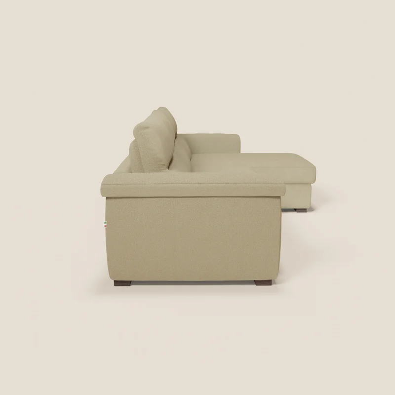 Magnolia canapé d'angle convertible avec méridienne coffre - matelas H 18cm en tissu détachable T05