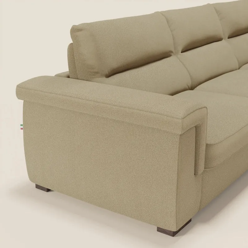 Magnolia canapé d'angle convertible avec méridienne coffre - matelas H 18cm en tissu détachable T05