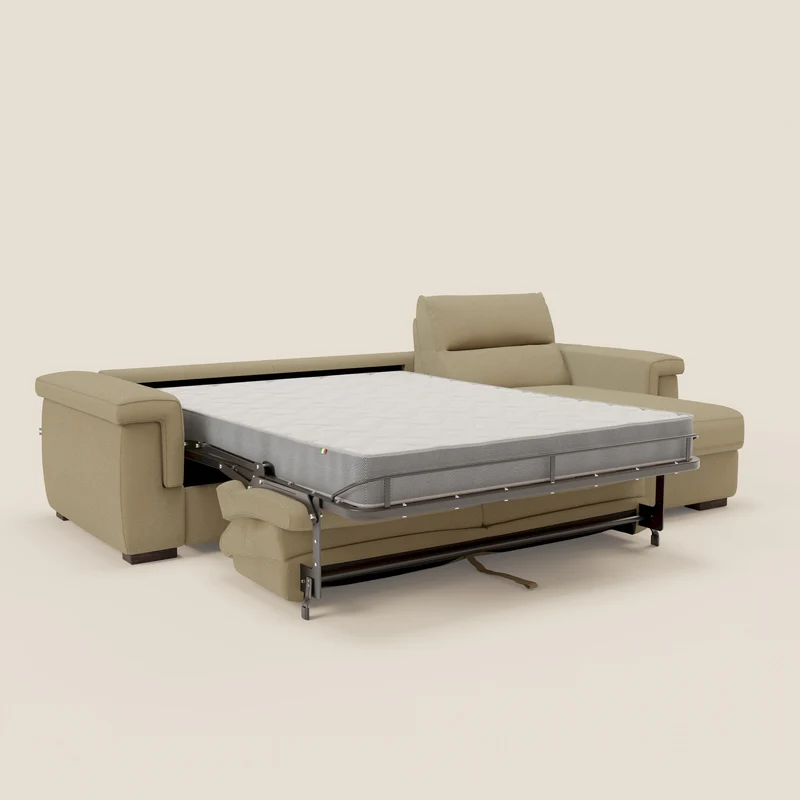 Magnolia canapé d'angle convertible avec méridienne coffre - matelas H 18cm en tissu détachable T05