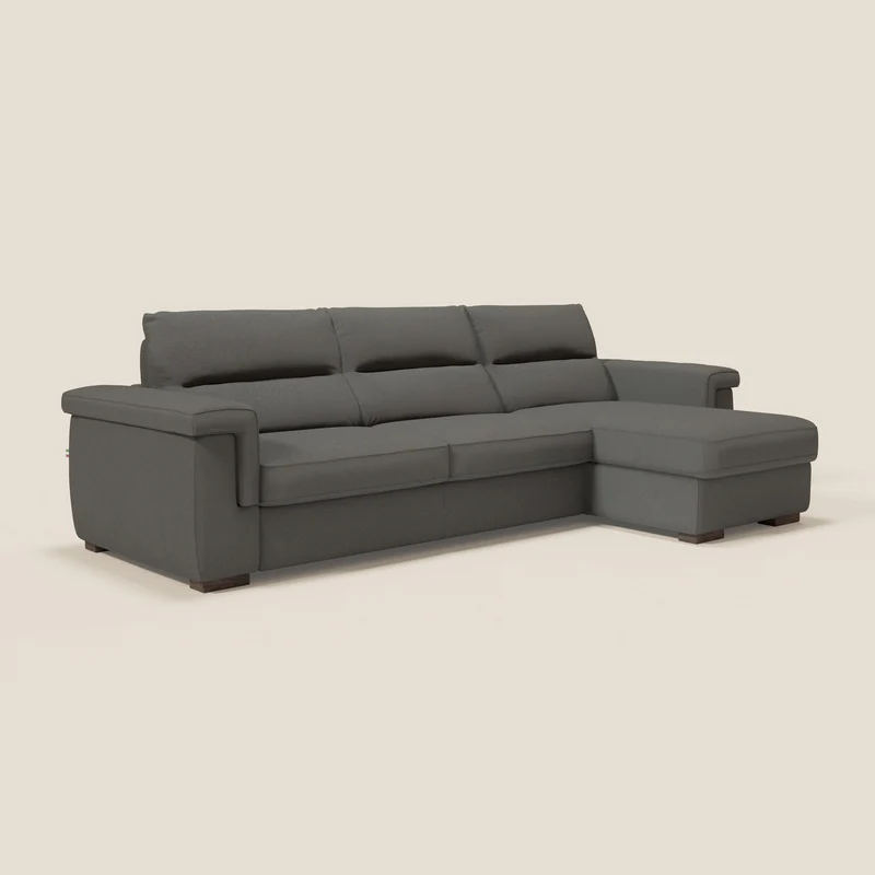 Magnolia canapé d'angle convertible avec méridienne coffre - matelas H 18cm en tissu détachable T05