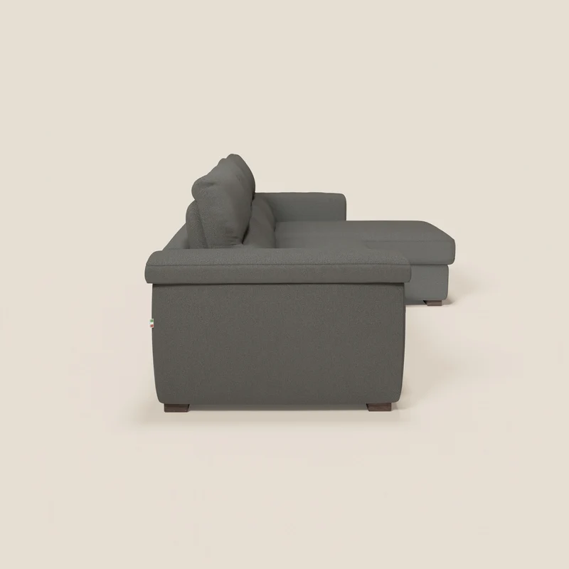 Magnolia canapé d'angle convertible avec méridienne coffre - matelas H 18cm en tissu détachable T05