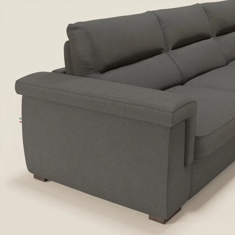 Magnolia canapé d'angle convertible avec méridienne coffre - matelas H 18cm en tissu détachable T05