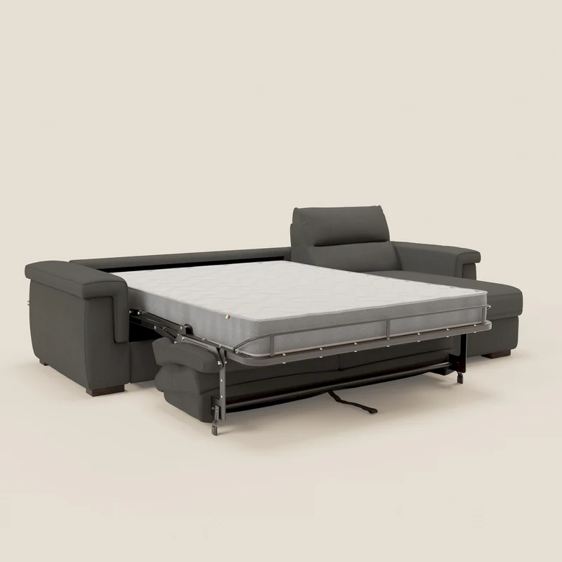 Magnolia canapé d'angle convertible avec méridienne coffre - matelas H 18cm en tissu détachable T05
