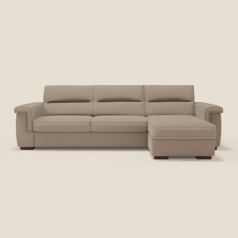 Magnolia canapé d'angle convertible avec méridienne coffre - matelas H 18cm en tissu détachable T05