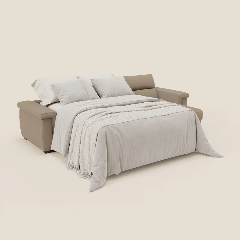 Magnolia canapé d'angle convertible avec méridienne coffre - matelas H 18cm en tissu détachable T05