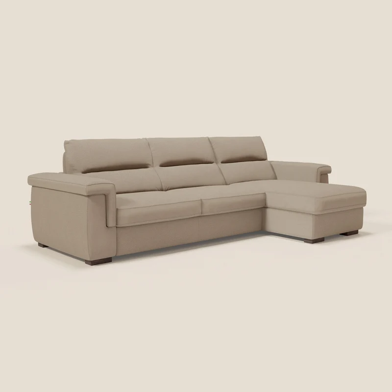 Magnolia canapé d'angle convertible avec méridienne coffre - matelas H 18cm en tissu détachable T05