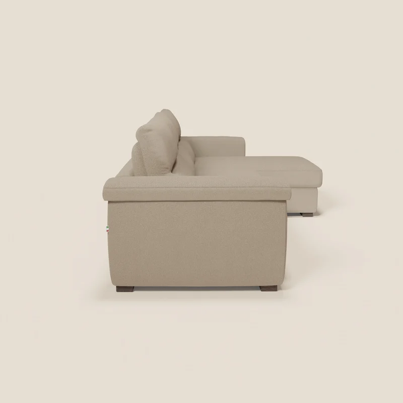 Magnolia canapé d'angle convertible avec méridienne coffre - matelas H 18cm en tissu détachable T05