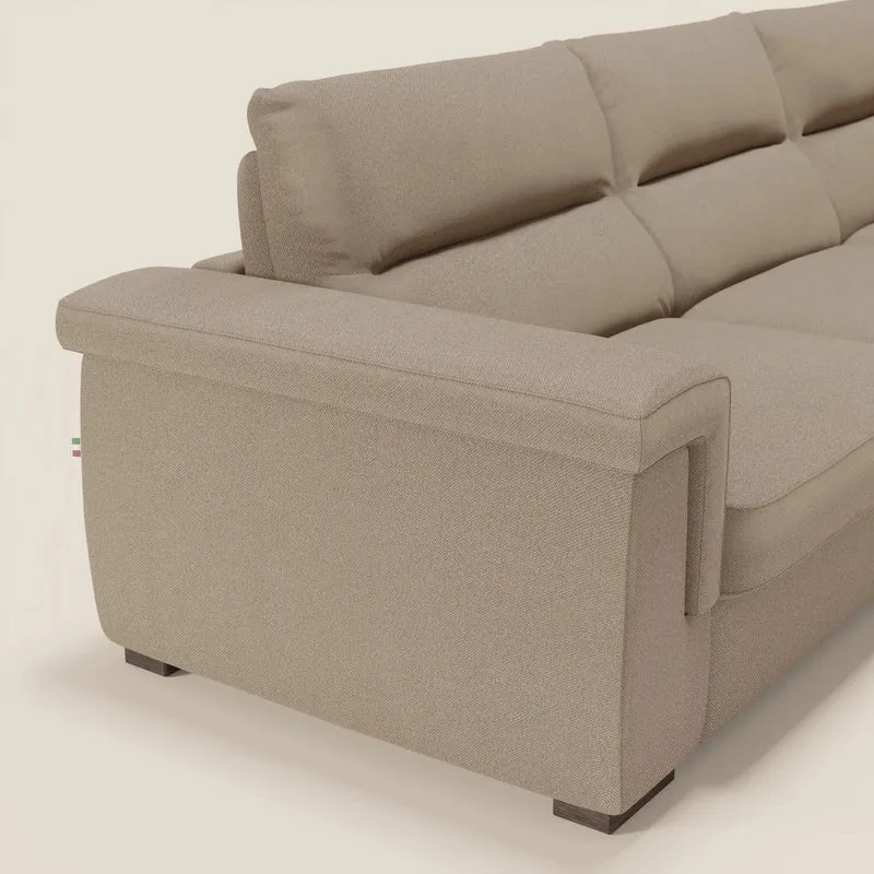 Magnolia canapé d'angle convertible avec méridienne coffre - matelas H 18cm en tissu détachable T05