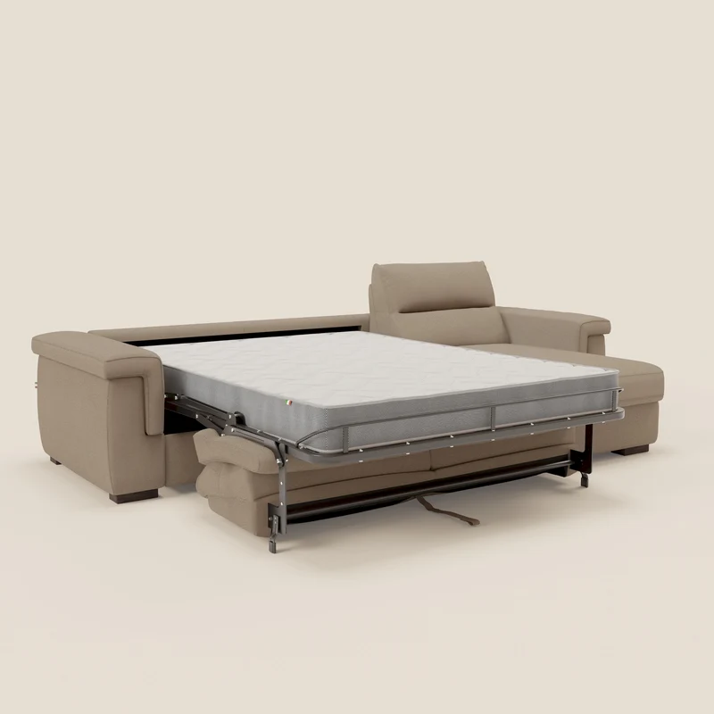 Magnolia canapé d'angle convertible avec méridienne coffre - matelas H 18cm en tissu détachable T05