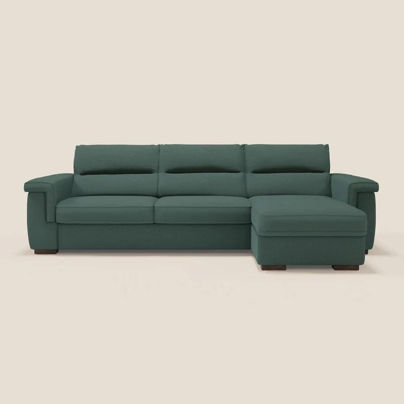 Magnolia canapé d'angle convertible avec méridienne coffre - matelas H 18cm en tissu détachable T05
