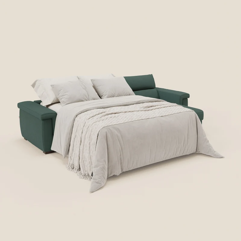 Magnolia canapé d'angle convertible avec méridienne coffre - matelas H 18cm en tissu détachable T05