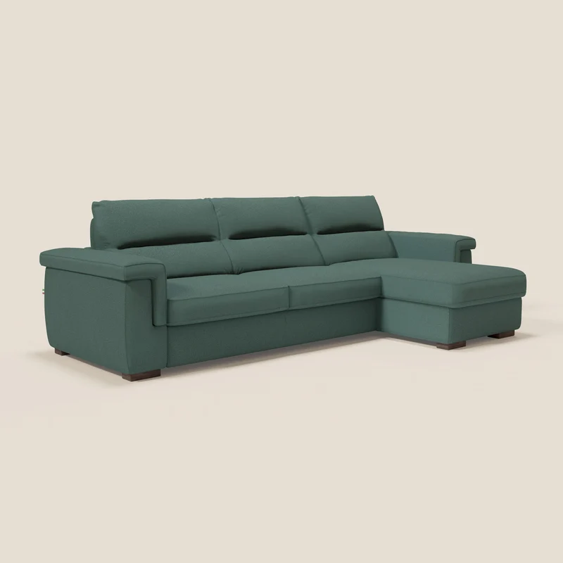 Magnolia canapé d'angle convertible avec méridienne coffre - matelas H 18cm en tissu détachable T05