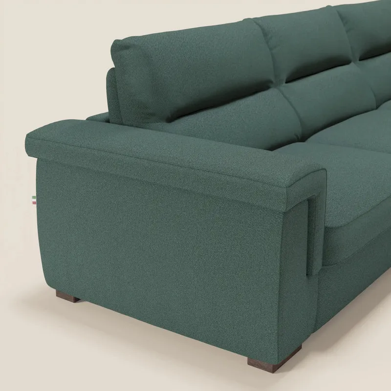 Magnolia canapé d'angle convertible avec méridienne coffre - matelas H 18cm en tissu détachable T05