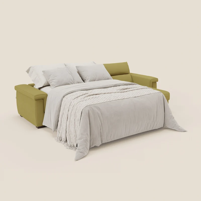 Magnolia canapé d'angle convertible avec méridienne coffre - matelas H 18cm en tissu détachable T05