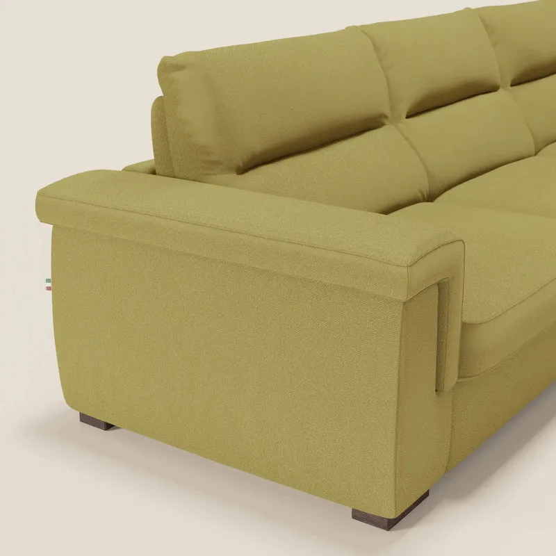 Magnolia canapé d'angle convertible avec méridienne coffre - matelas H 18cm en tissu détachable T05