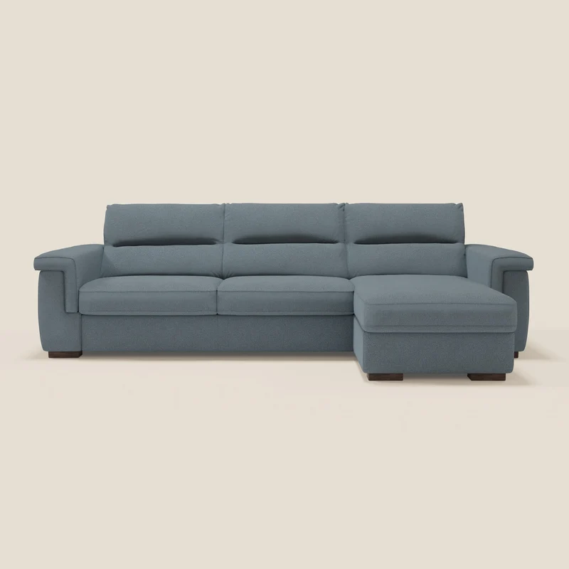 Magnolia canapé d'angle convertible avec méridienne coffre - matelas H 18cm en tissu détachable T05