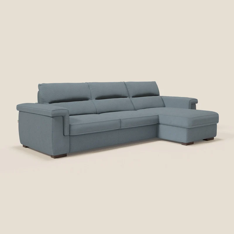 Magnolia canapé d'angle convertible avec méridienne coffre - matelas H 18cm en tissu détachable T05