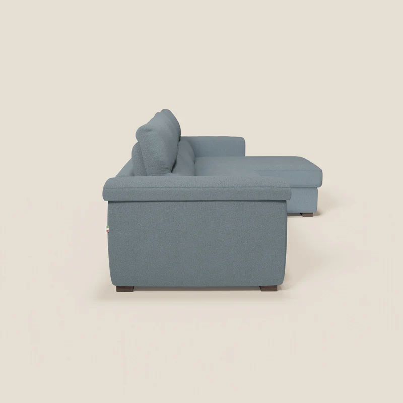 Magnolia canapé d'angle convertible avec méridienne coffre - matelas H 18cm en tissu détachable T05