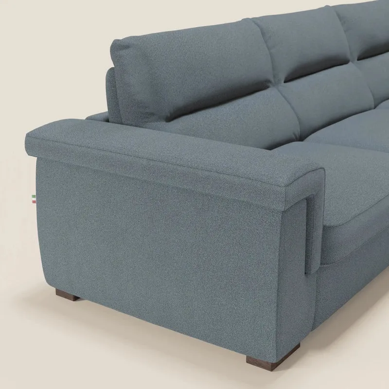 Magnolia canapé d'angle convertible avec méridienne coffre - matelas H 18cm en tissu détachable T05