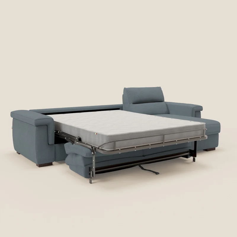 Magnolia canapé d'angle convertible avec méridienne coffre - matelas H 18cm en tissu détachable T05
