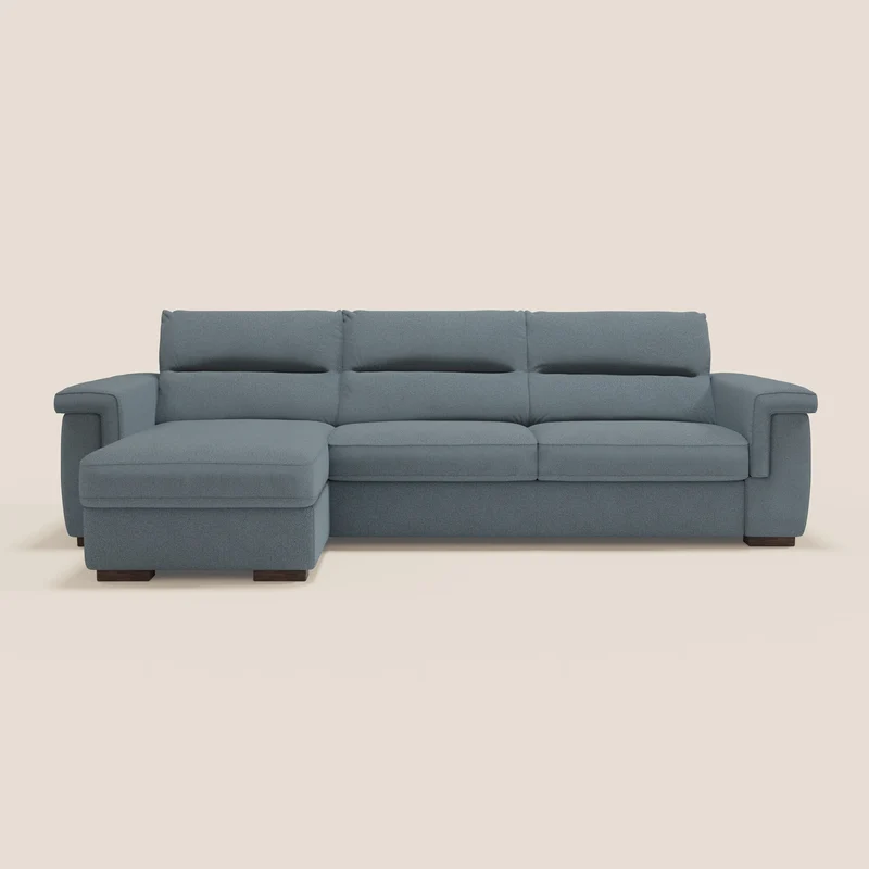 Magnolia canapé d'angle convertible avec méridienne coffre - matelas H 18cm en tissu détachable T05