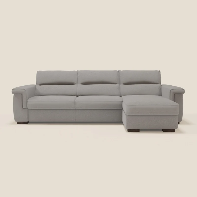 Magnolia canapé d'angle convertible avec méridienne coffre - matelas H 18cm en tissu détachable T05