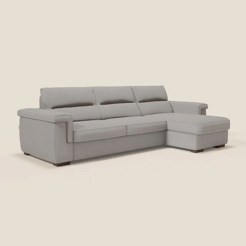 Magnolia canapé d'angle convertible avec méridienne coffre - matelas H 18cm en tissu détachable T05