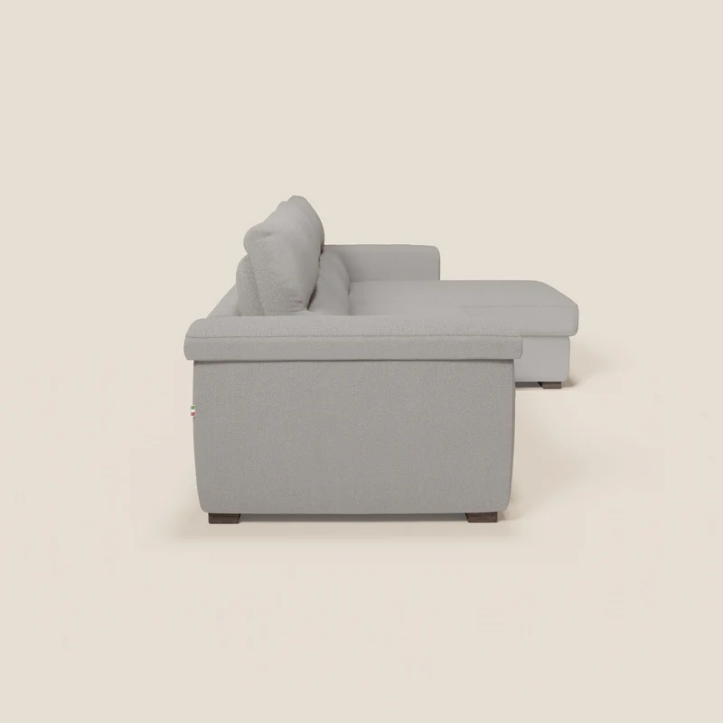 Magnolia canapé d'angle convertible avec méridienne coffre - matelas H 18cm en tissu détachable T05