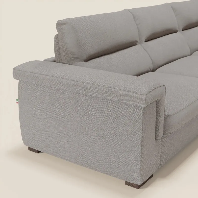 Magnolia canapé d'angle convertible avec méridienne coffre - matelas H 18cm en tissu détachable T05