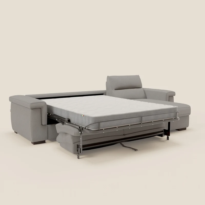 Magnolia canapé d'angle convertible avec méridienne coffre - matelas H 18cm en tissu détachable T05