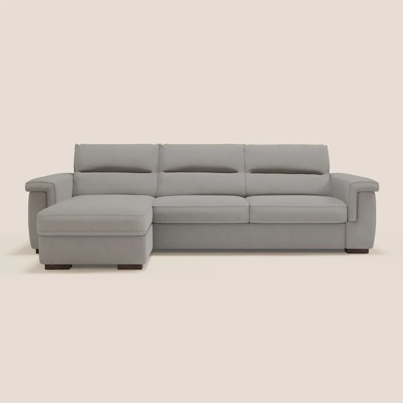 Magnolia canapé d'angle convertible avec méridienne coffre - matelas H 18cm en tissu détachable T05