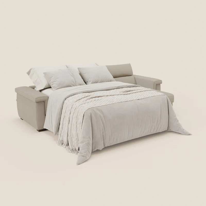Magnolia canapé d'angle convertible avec méridienne coffre - matelas H 18cm en tissu détachable T05